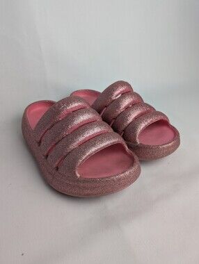UGG Yeah Glitter Sandals For Kid Size 1 Pink Color Slip On Chunky Colorful